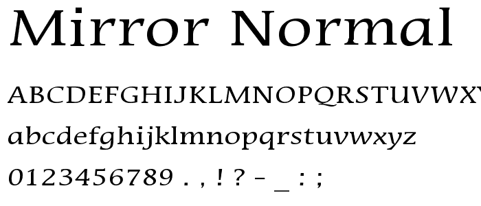 Mirror Normal font